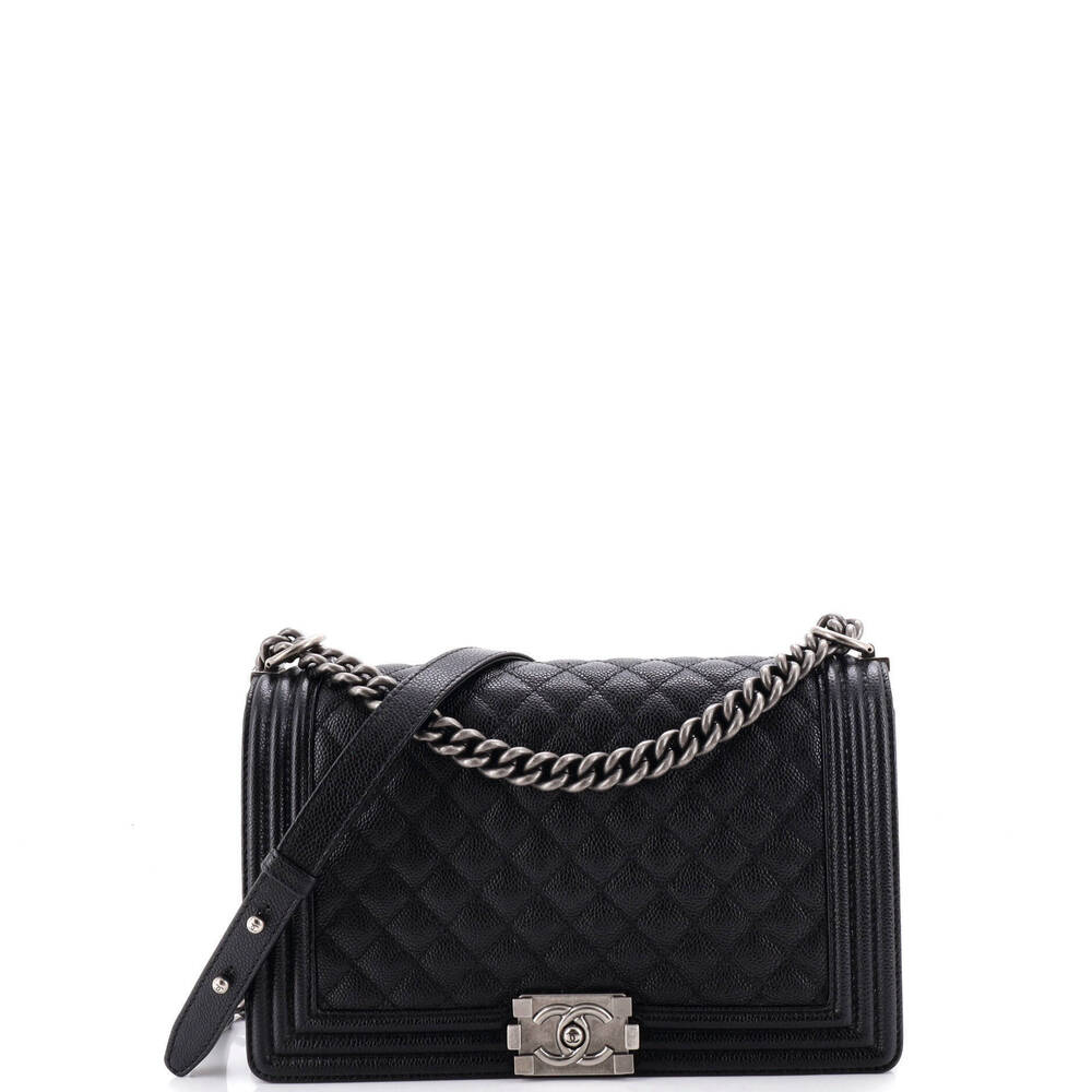 Chanel New Medium Boy Flap Bag Quilted Caviar